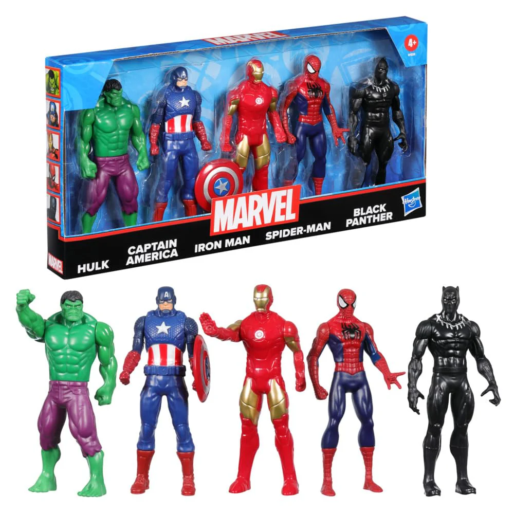 Marvel 6 Inch Super Heroes Iron Man, Spider-Man, Captain America, Hulk, Black Panther .