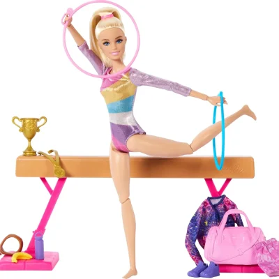 Barbie Gymnastics Doll & Accessories Playset with Blonde Fashion Doll
