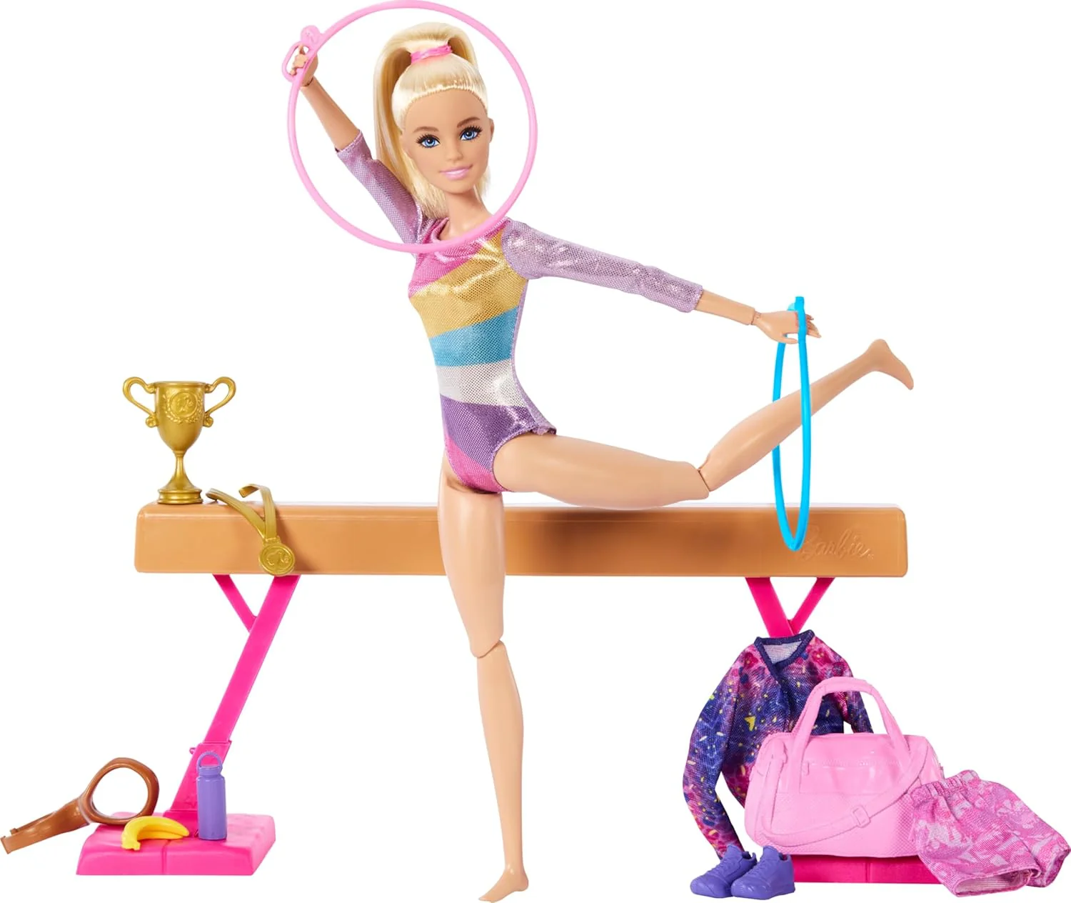 Barbie Gymnastics Doll & Accessories Playset with Blonde Fashion Doll