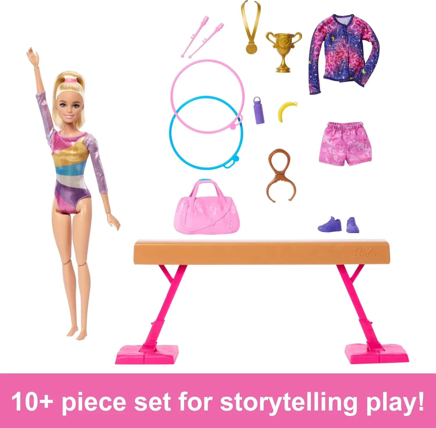 Barbie Gymnastics Doll & Accessories Playset with Blonde Fashion Doll - Image 2