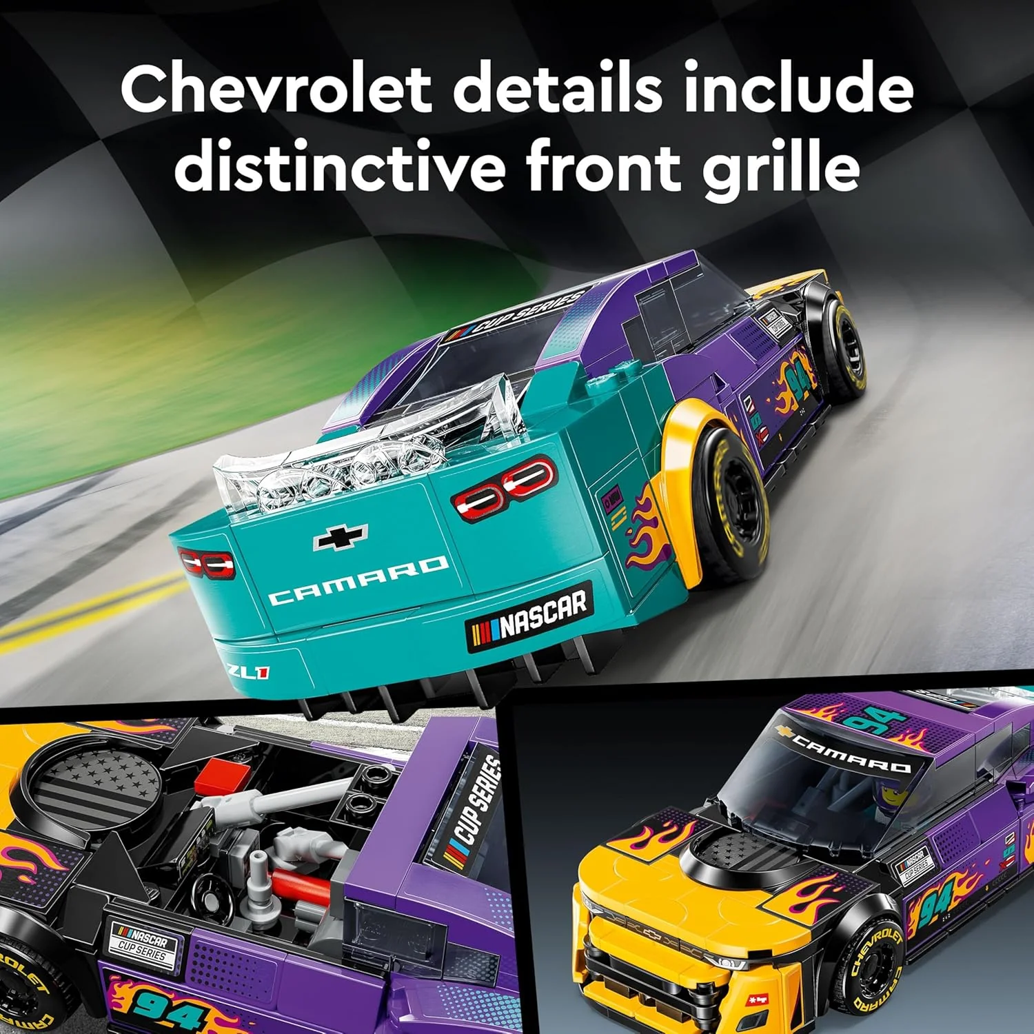 LEGO Speed Champions NASCAR Next Gen Chevrolet Camaro Vehicle Building Kit - Image 2