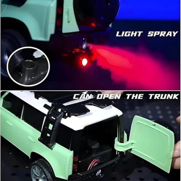 Sport Utility Vehicle Defender RC Car with LED Lights and Real Smoke Effect - Image 3