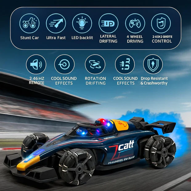 Hand Gesture Control Drift Car Smoke Effect Stunt RC Car with Music - Image 2