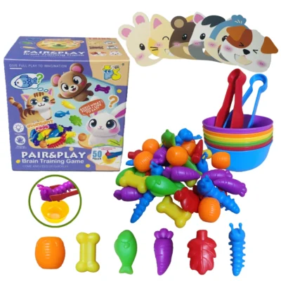 Animal Feeding Counting Toy  Color Sorting & Matching Game for Kids (3+ Years)