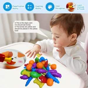 Animal Feeding Counting Toy Color Sorting & Matching Game for Kids (3+ Years) - Image 4