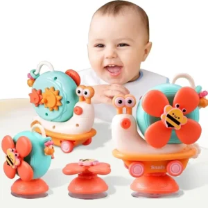 Montessori Baby Table Toy Rotating Suction Spinner for High Chair Play - Image 4