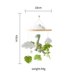 Baby Crib Musical Mobile (0–12 Months) Felt Dinosaur Hanging Bed Bell with Rattle - Image 10