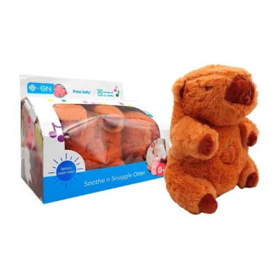 Capybara Plush Toy with Breathing Simulation – Musical Light-Up Soothing Toy for Kids