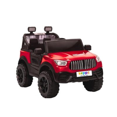 Red Electric Ride-On Jeep for Kids with LED Lights & Music Rechargeable Battery Car