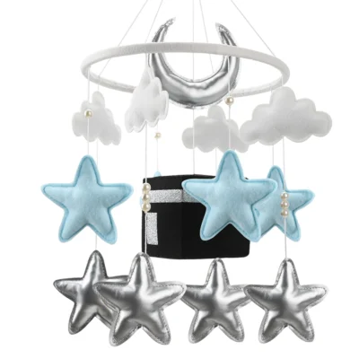 Kaaba Baby Mobile Islamic toys Baby Boy Room Decor Blue Quran Recitation