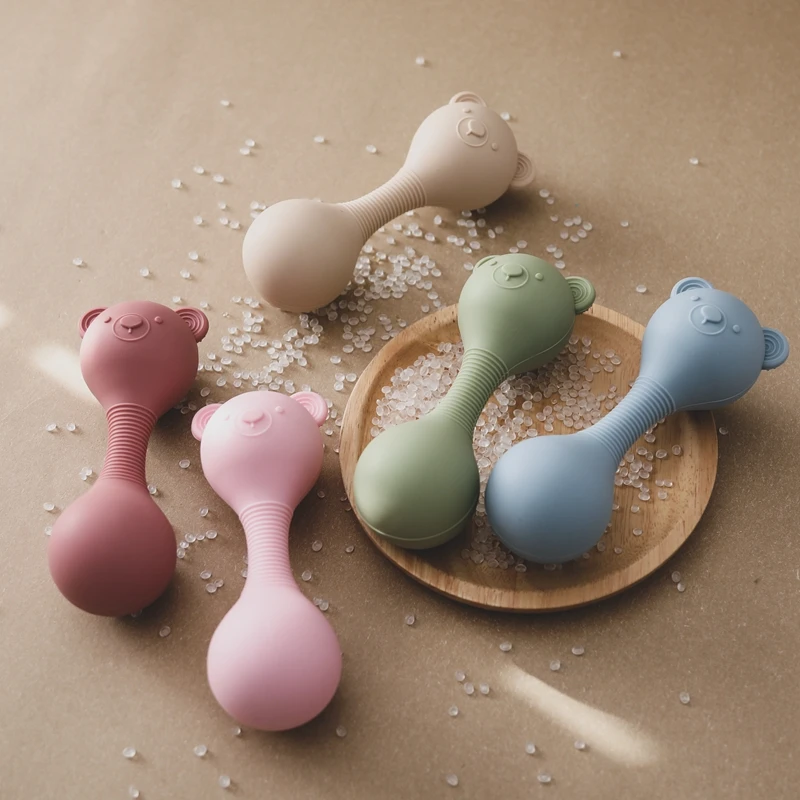 Musical Baby Rattle Toy Silicone Bear Maracas Teether for Newborns - Image 3