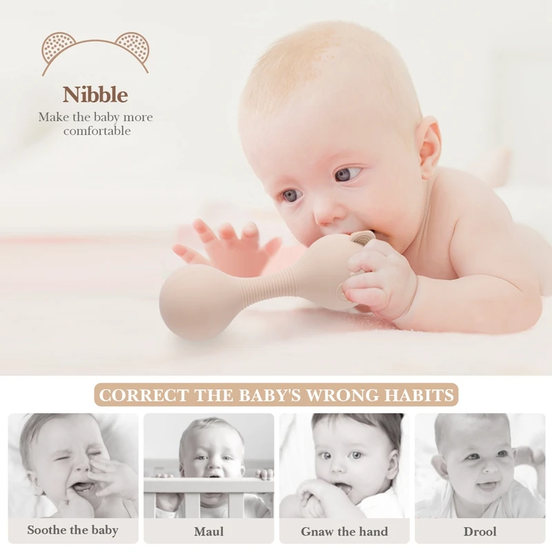 Musical Baby Rattle Toy Silicone Bear Maracas Teether for Newborns - Image 5
