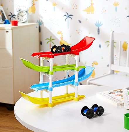 Jam & Honey Ramp Race Track Toy 4-Level Car Drop Game for Toddlers (1–3 Years) - Image 2