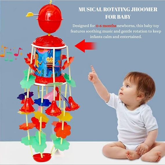 Newborn Cradle Toy Musical Jhoomer with Rotating Hanging Rattle & Gentle Sound - Image 3